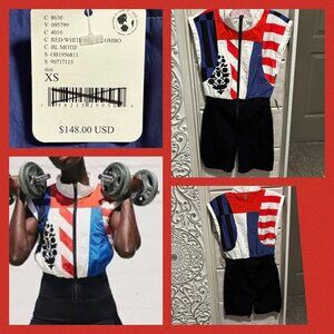 Free People Movement Size XS  NWT One Piece USA Flag Jumpsuit